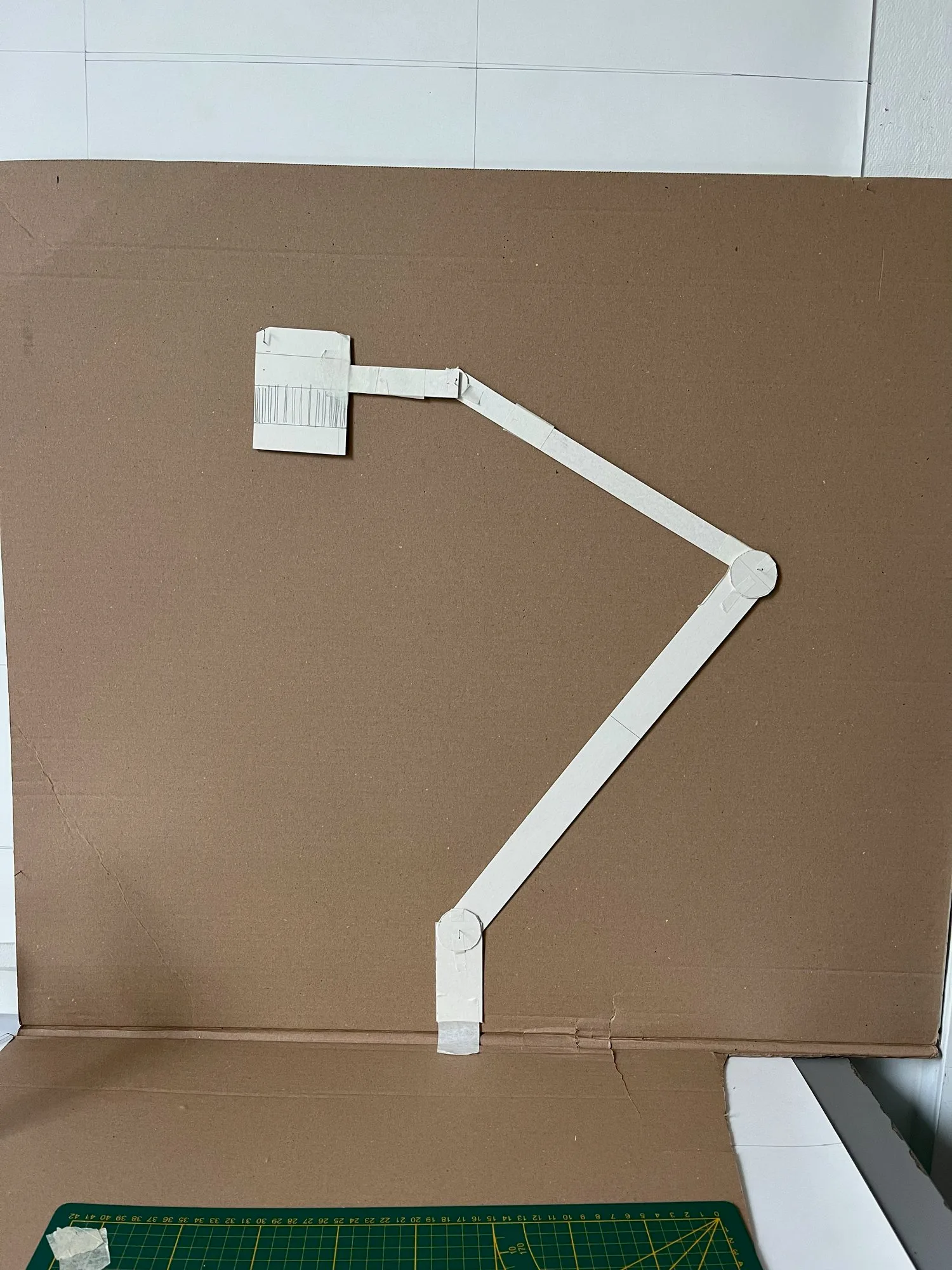 Cardboard mock-up — arm proportions